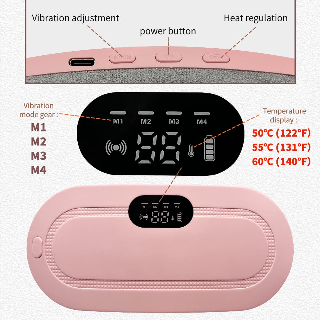 Menstrual Heating Pad Smart Warm Belt Relief Waist Pain Cramps Vibrating Abdominal Massager Electric Waist Belt Device