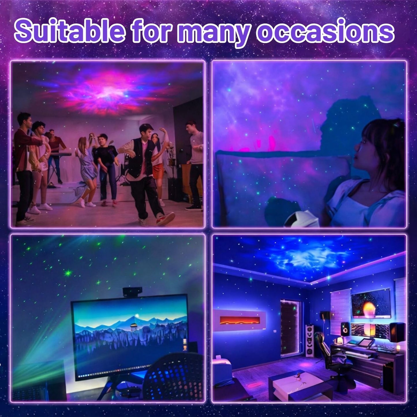 Astronaut Space Galaxy Projector Light – Star & Nebula Night Lamp with Timer | Kids Bedroom Decorative Lamp