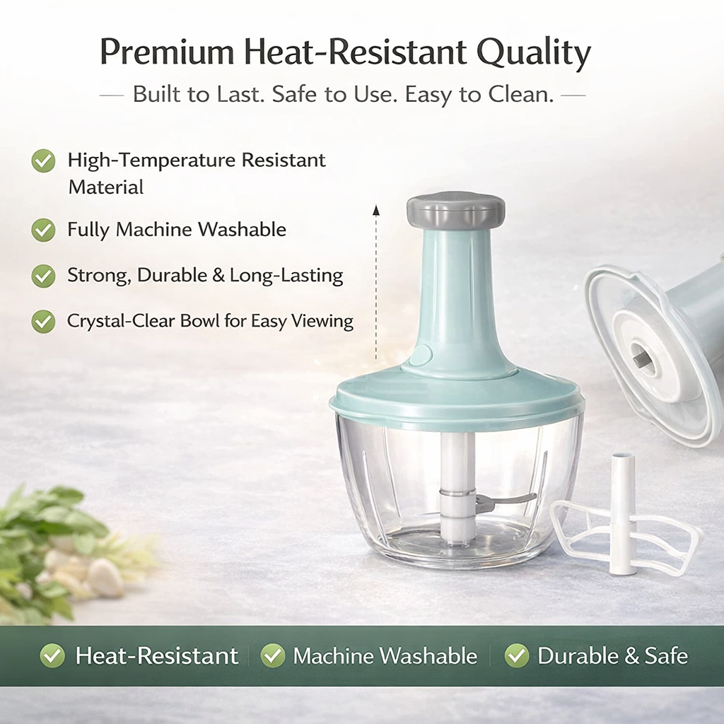 Large Manual Food Chopper for Fruits, Vegetables, Herbs & Onions