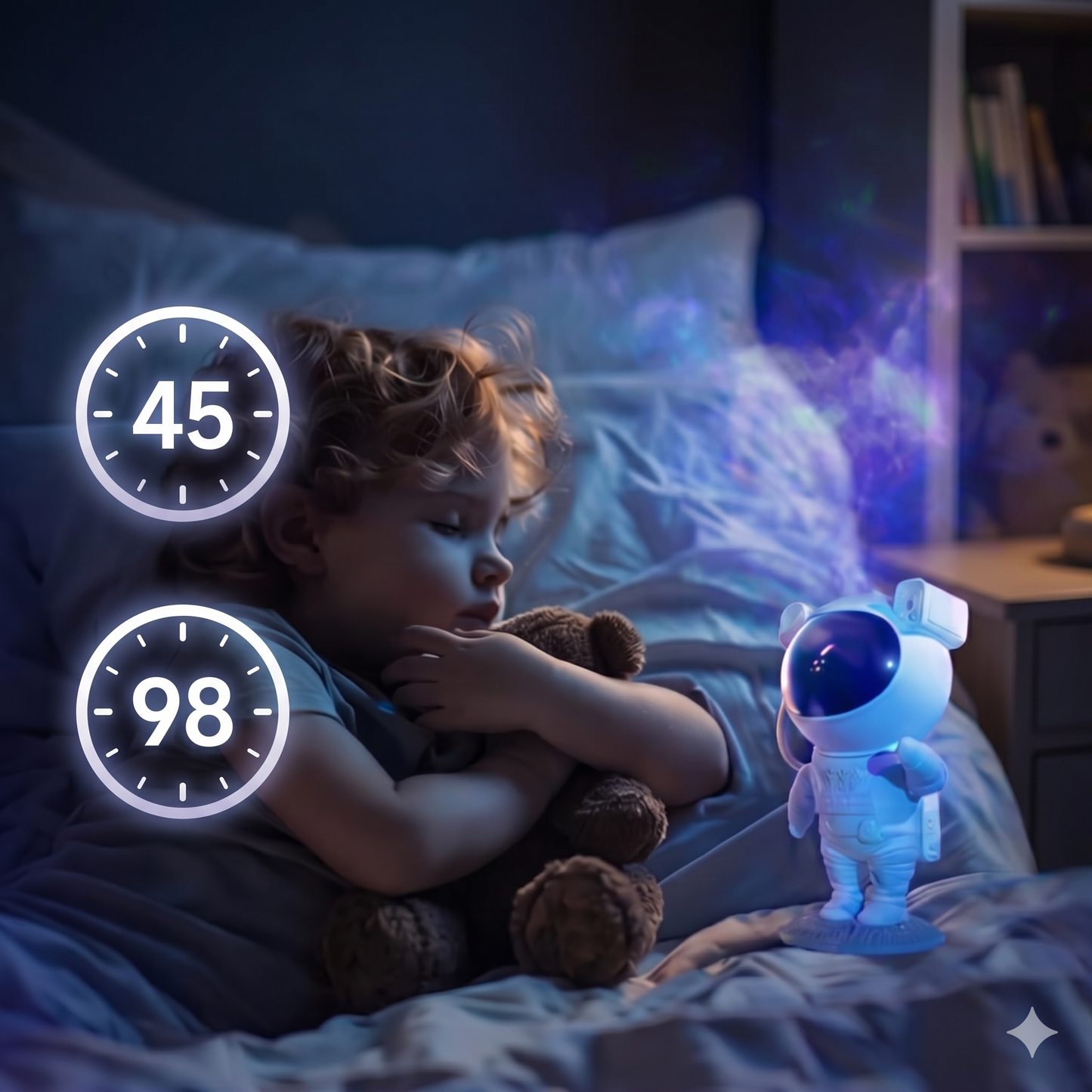 Astronaut Space Galaxy Projector Light – Star & Nebula Night Lamp with Timer | Kids Bedroom Decorative Lamp