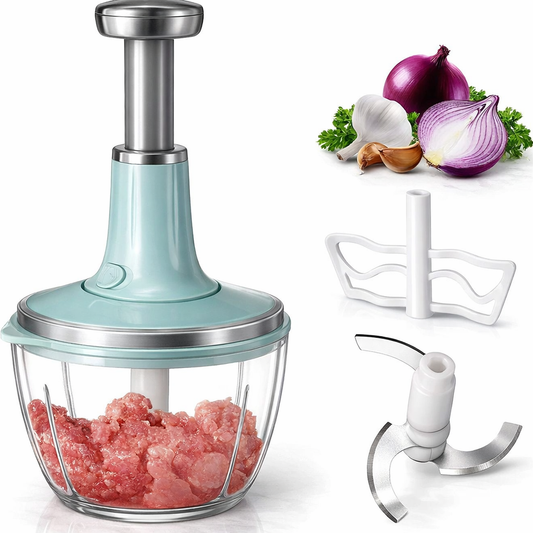 Large Manual Food Chopper for Fruits, Vegetables, Herbs & Onions